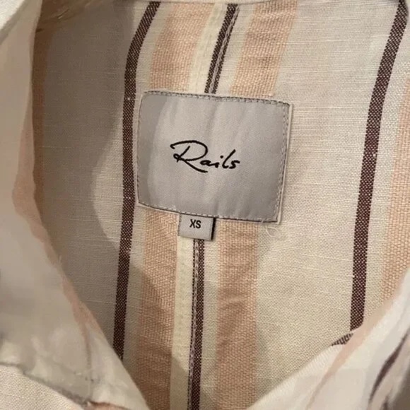 Rails Rowan Striped Army Military Jacket in Coco Stripe Size XS - Picture 8 of 11